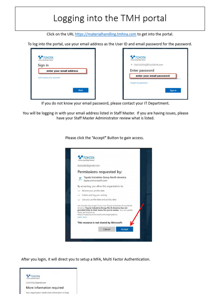 Logging Into Material Handling Portal | PDF