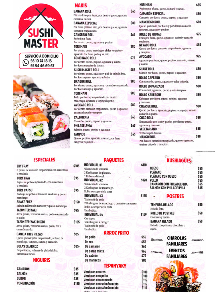 Menú Sushi Máster | PDF