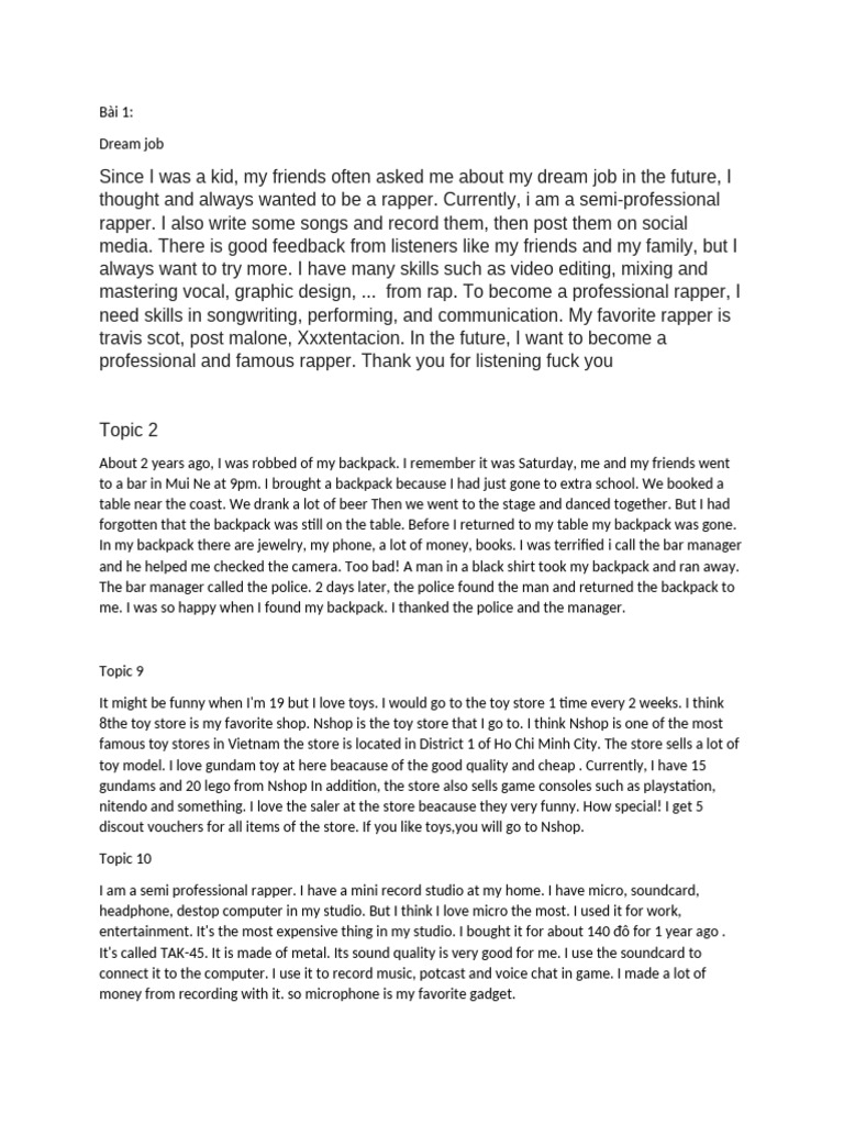 My Journey as a Semi-Professional Rapper | PDF