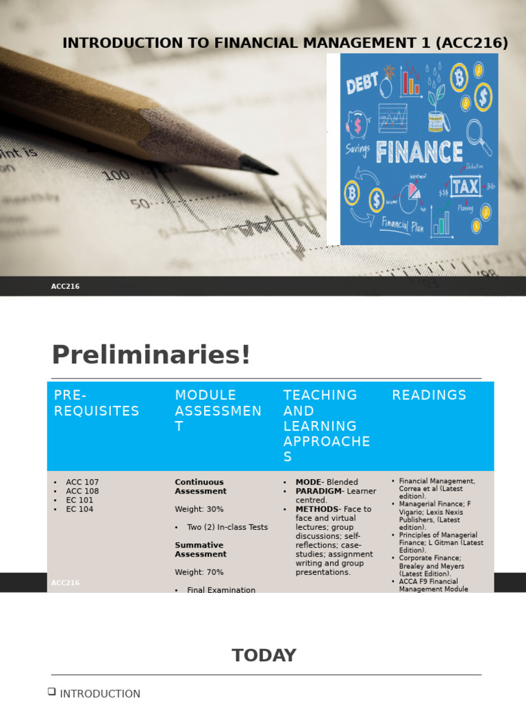 Introduction To Financial Management 1 (Acc216) | PDF | Economies ...