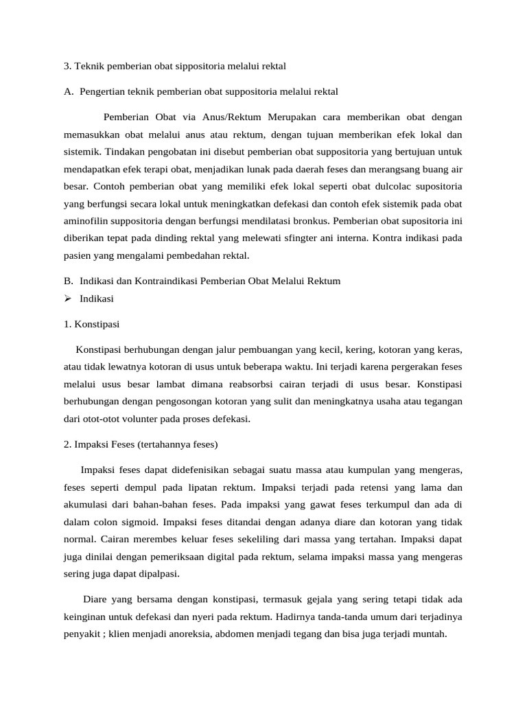 Teknik Pemberian Obat Rektal Supositoria | PDF