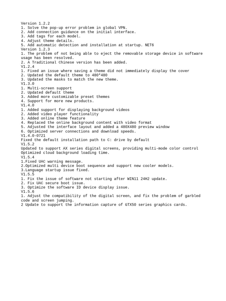 Update Log | PDF