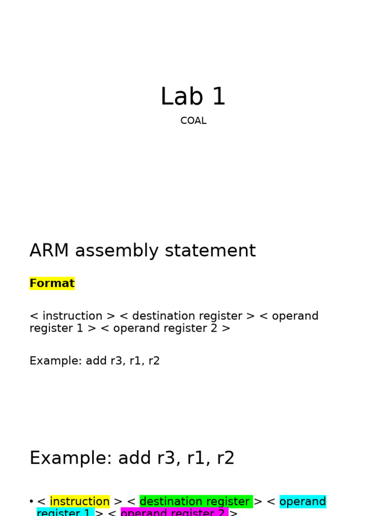 Lab 1 COAL | PDF