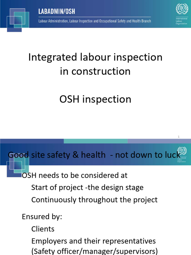 Labour Inspection Guide for Construction | PDF | Safety | Occupational ...