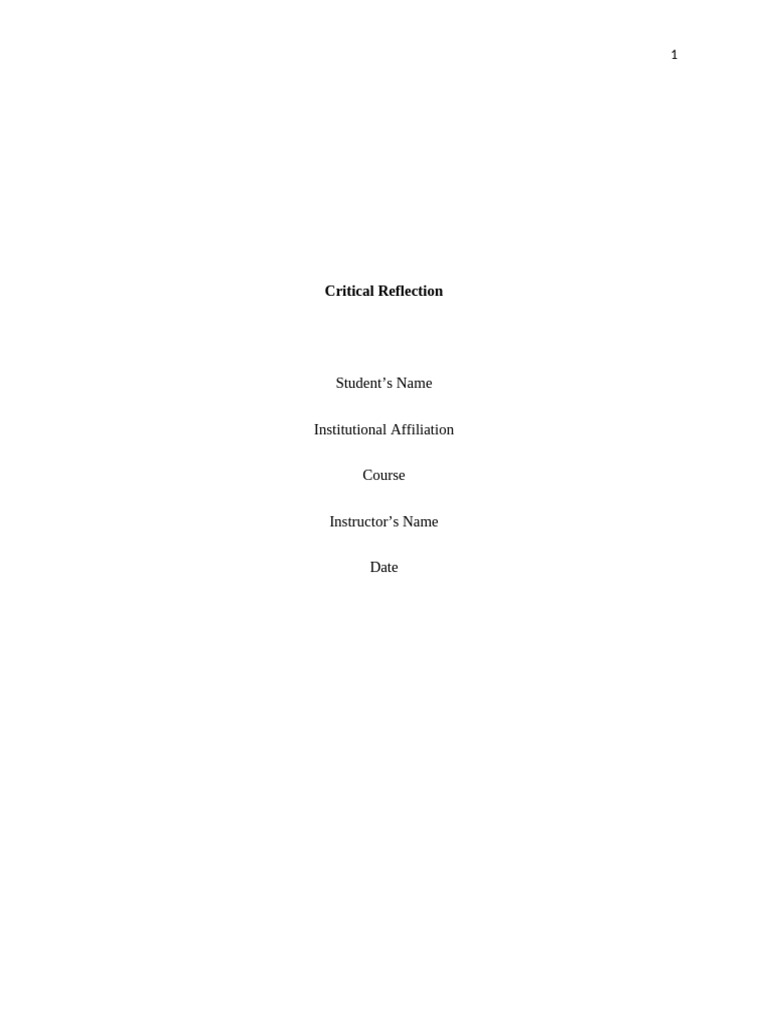 Critical Reflection on Social Work Practices | PDF | Social Work | Theory