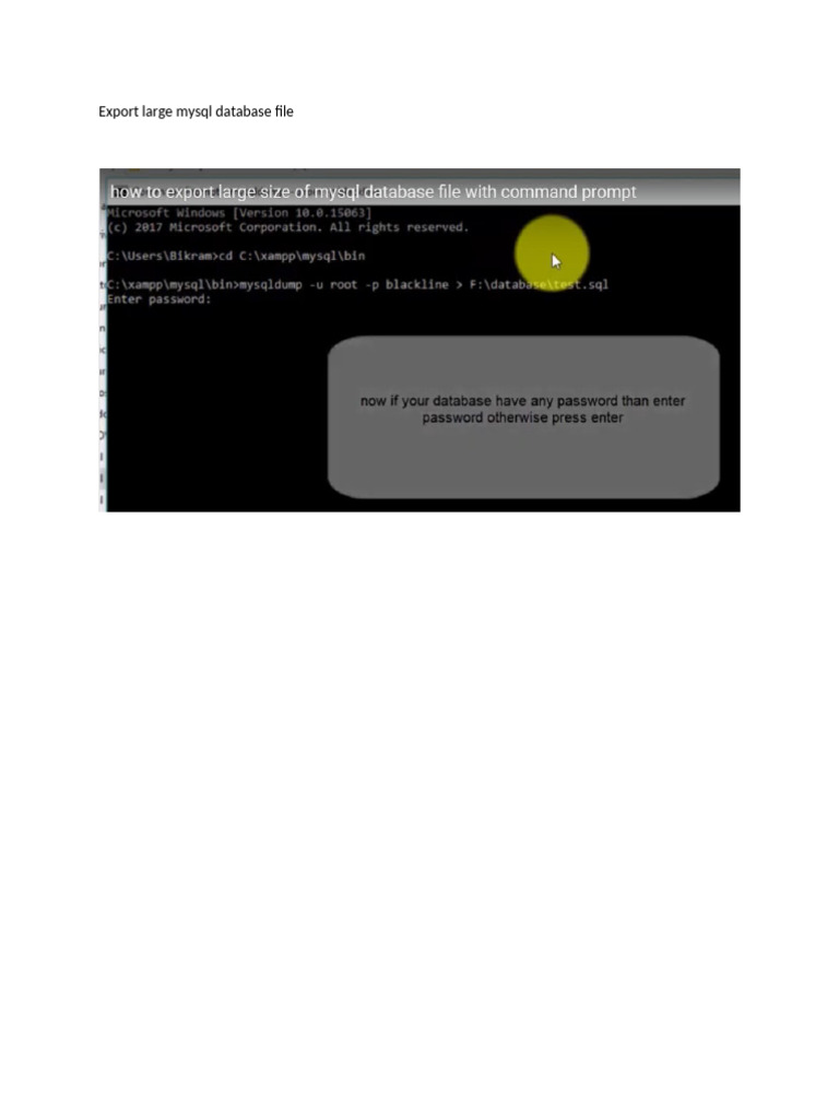 Export large mysql database file | PDF