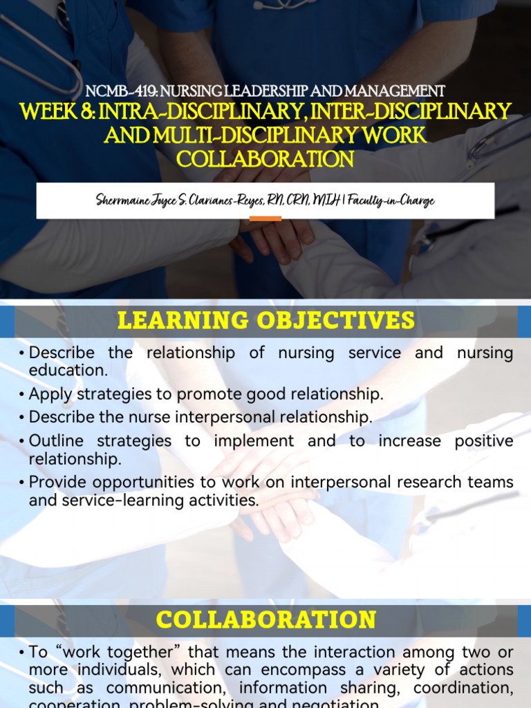 Module 7 - Intra-Disciplinary, Inter-Disciplinary and Multi ...
