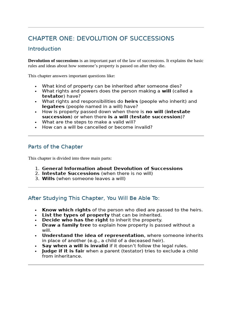 Succession Cha 1 Note Draft | PDF | Will And Testament | Life Insurance