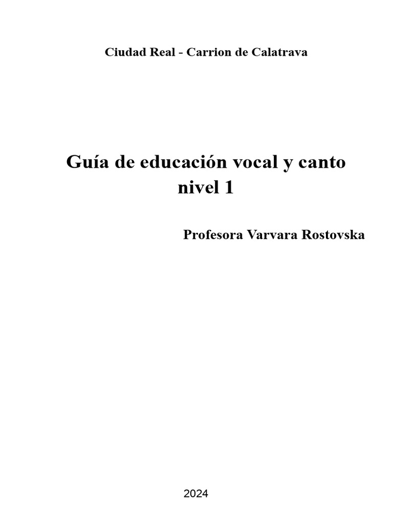Guía de Educación Vocal y Canto | PDF | Canto | Respiración