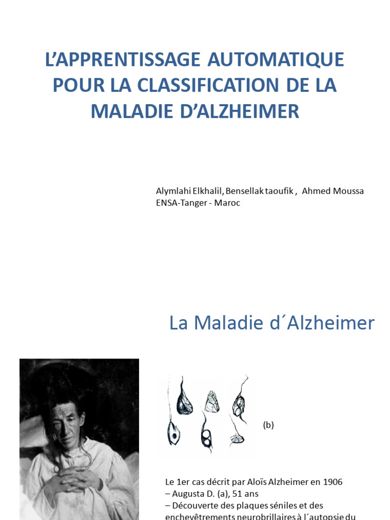 Neuro Apprentissage Auto Et Classification de La Maladie D'alzheimer ...