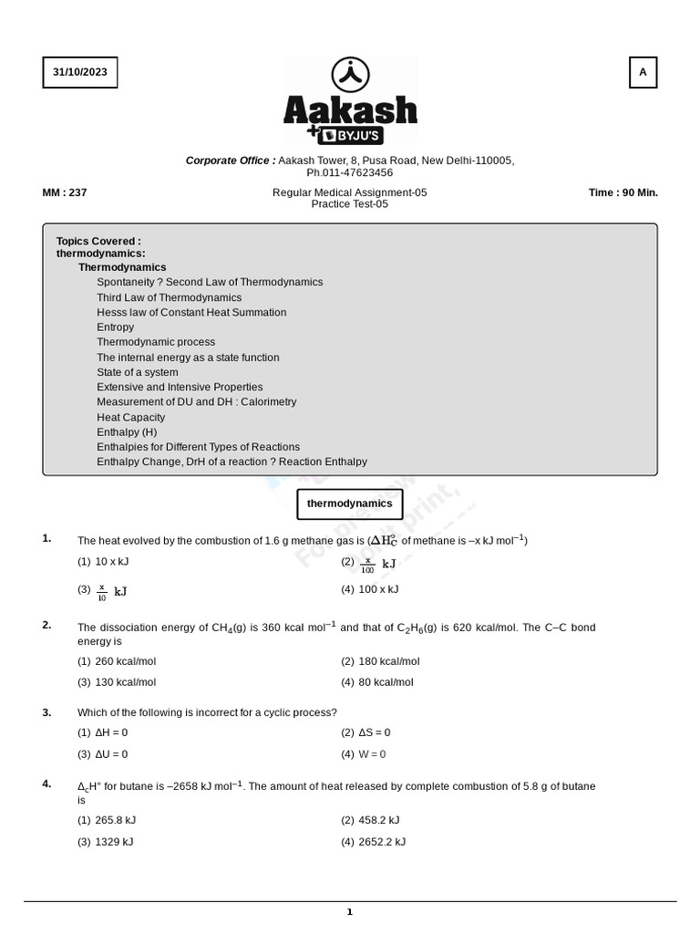 Enthalpy of Neutralization in kcal/mol | PDF | Physics | Applied And ...