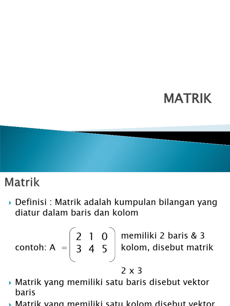Definisi dan Contoh Matrik | PDF