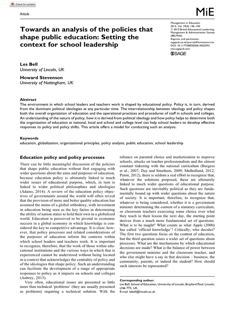Analyzing Education Policy Impact | PDF | Governance | Policy