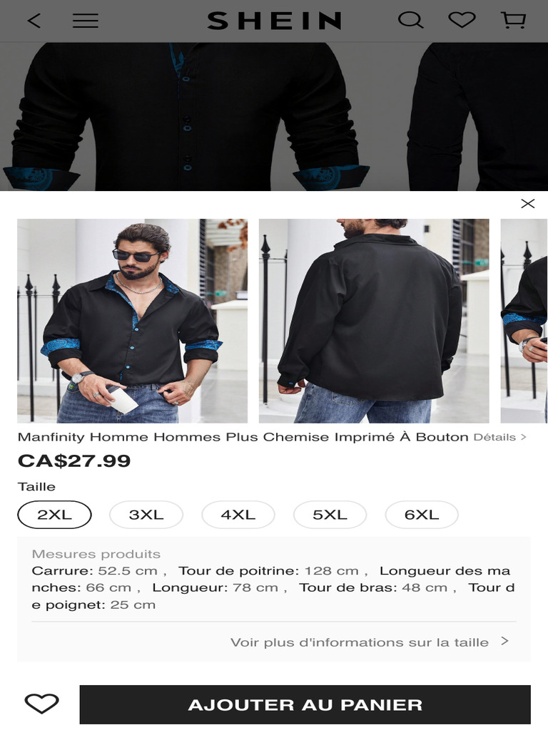 Chemises Manfinity pour hommes 2XL à 6XL | PDF