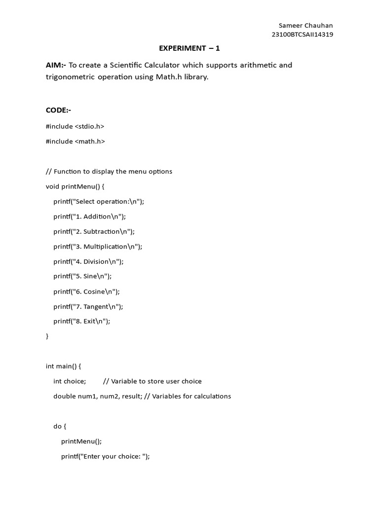 SE1,2 | PDF | Trigonometric Functions | Computer Programming
