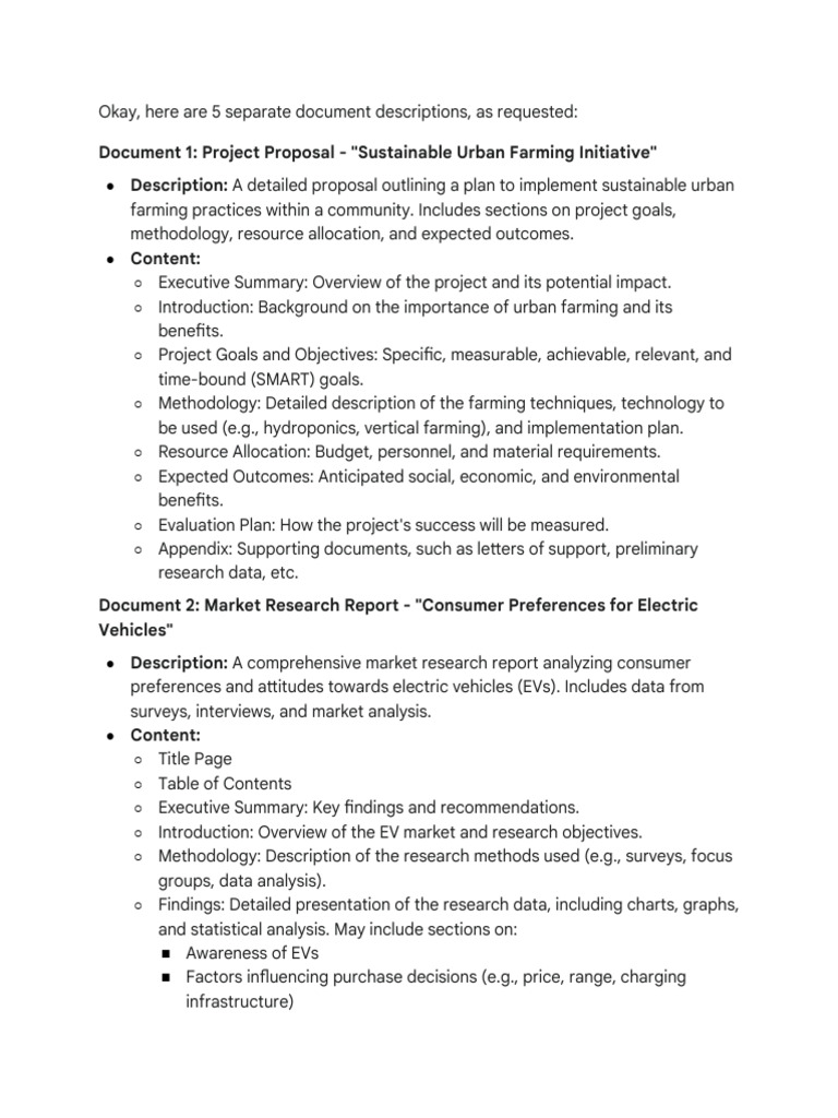 5 Separate Document Descriptions | PDF | Essays | Methodology