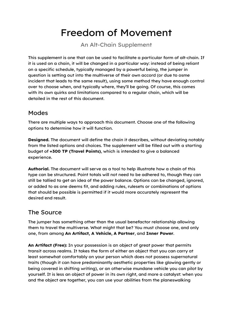 Alt-Chain Freedom of Movement Guide | PDF