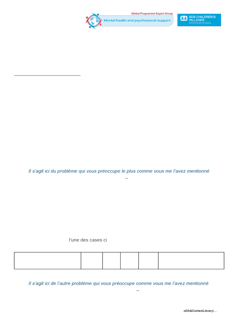 Questionnaire PSYCHLOPS pour PM+ | PDF