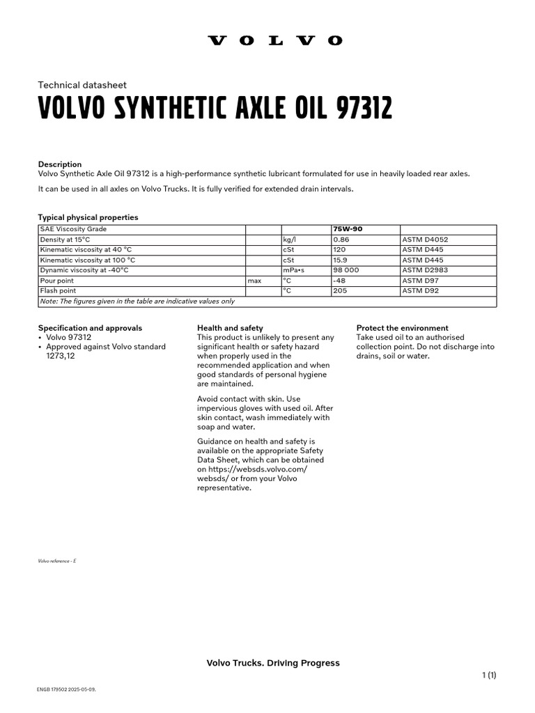 F… です Lubrificantes: Óleos e Graxa | Diversos Tipos | Volvo CE