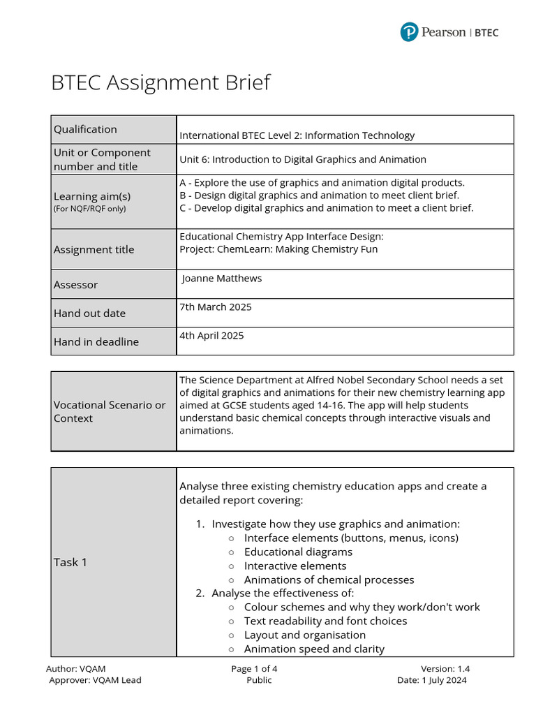 Unit 6 - Introduction to Digital Graphics and Animation - Assignment ...