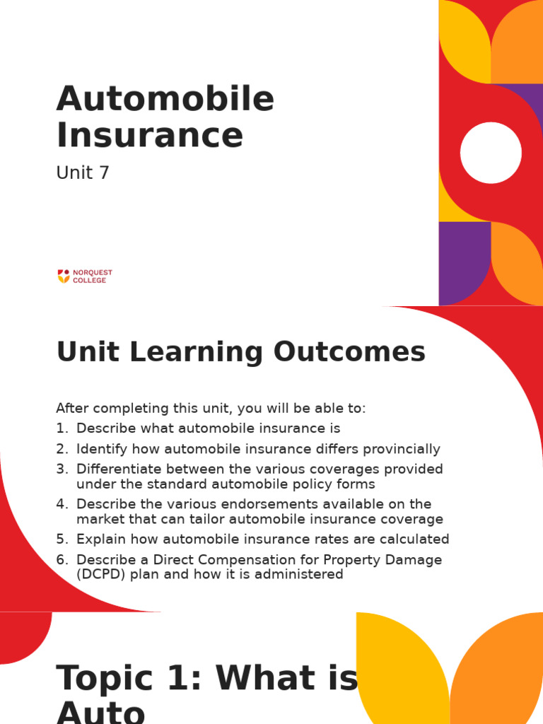 Understanding Automobile Insurance Basics | PDF | Vehicle Insurance ...