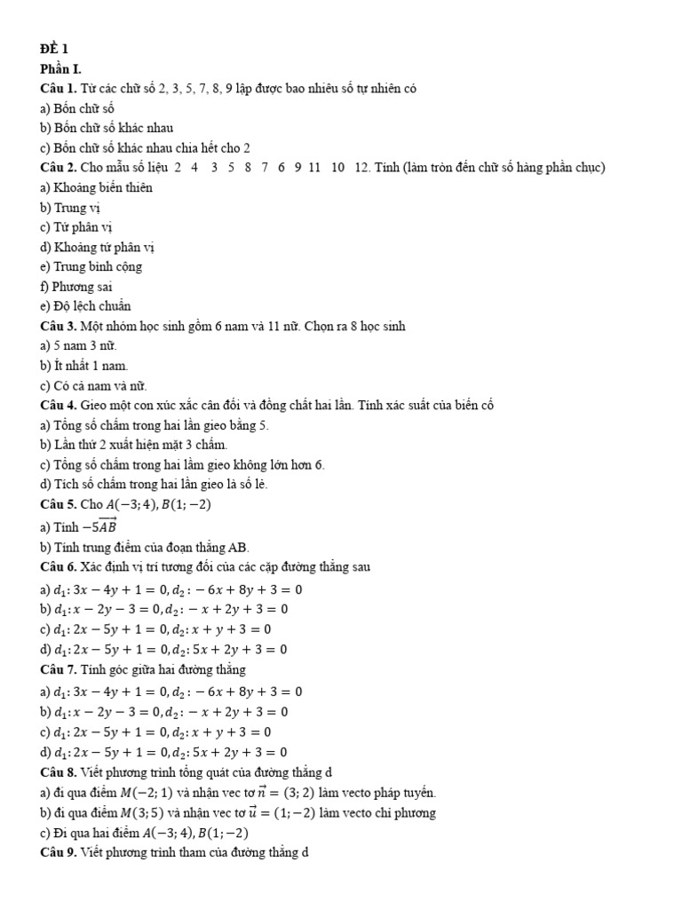 Toan 10. CK II THPT Tienyen | PDF