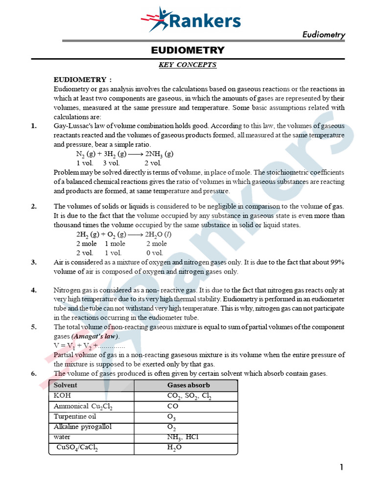 EUDIOMETRY | PDF | Gases | Combustion