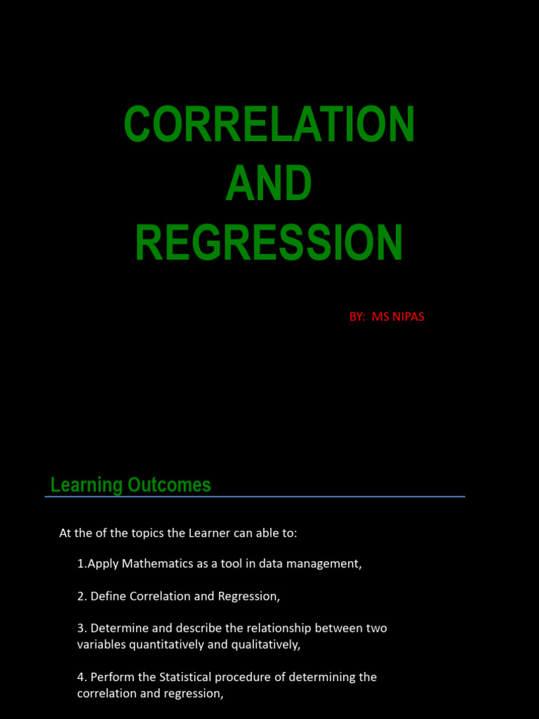 Correlation and Regression Techniques | PDF | Linear Regression ...