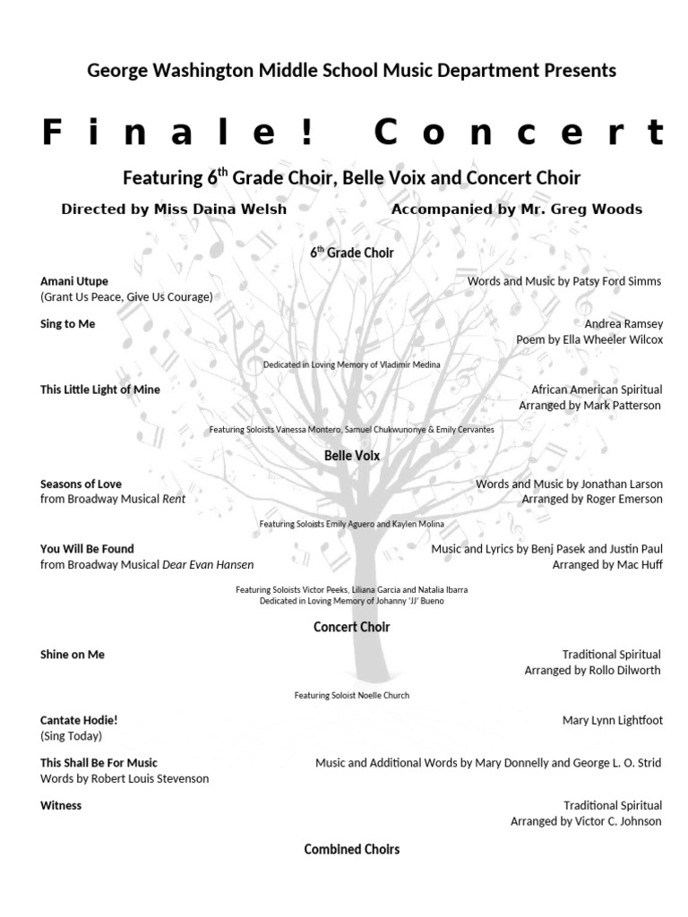 GWMS Final Concert Program | PDF
