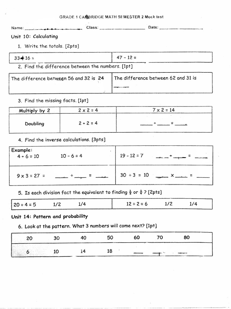 Math 1 Semester2 Mocktest1 | PDF