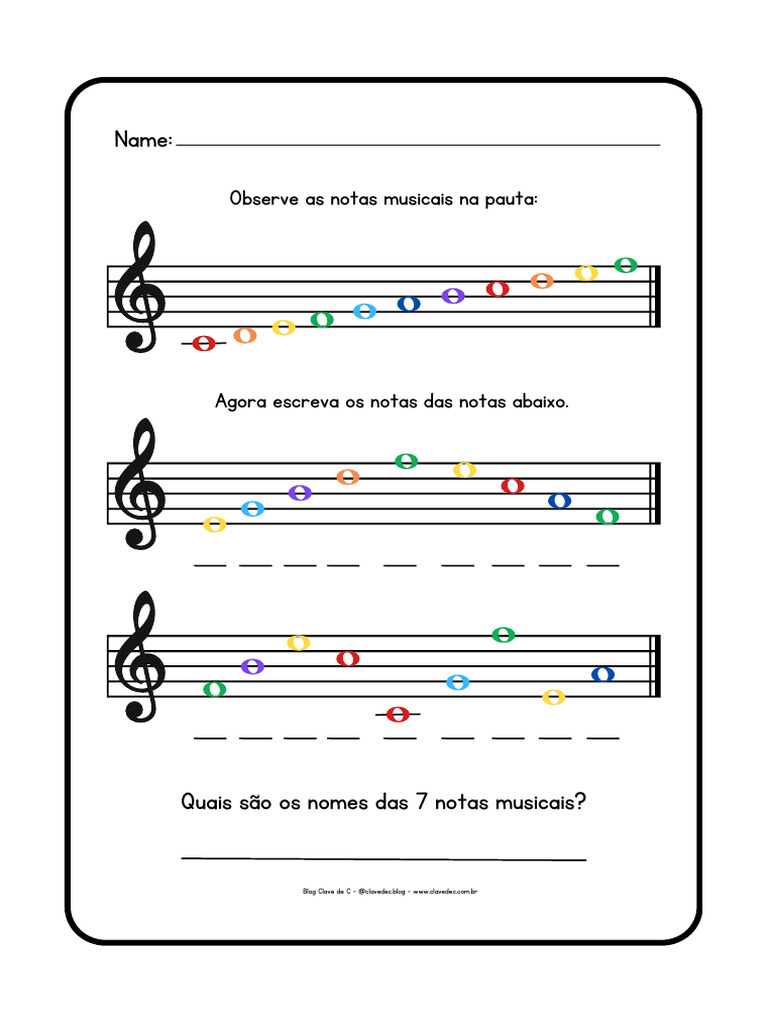 Atividade Notas Na Pauta | PDF