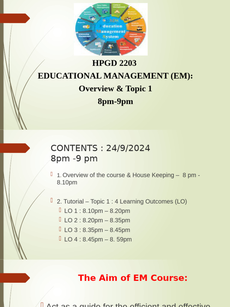 Educational Management Overview & Concepts | PDF | Curriculum | Schools