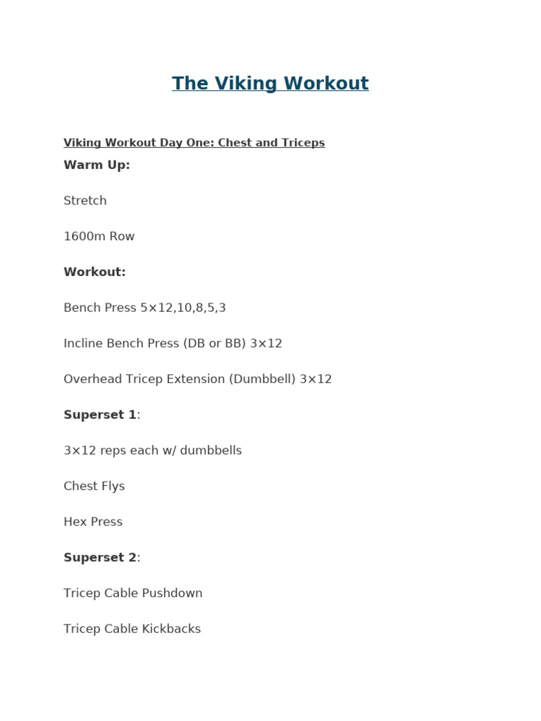 The Viking Workout | PDF
