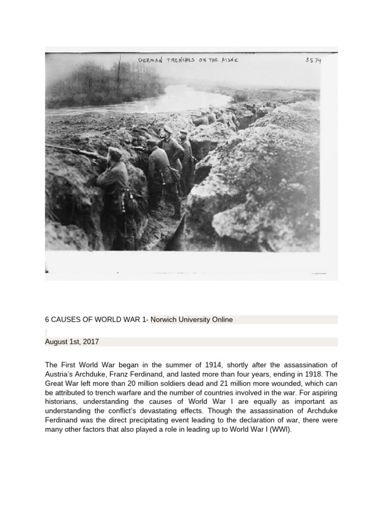 Causes of World War I Explained | PDF | Austria Hungary | World War I