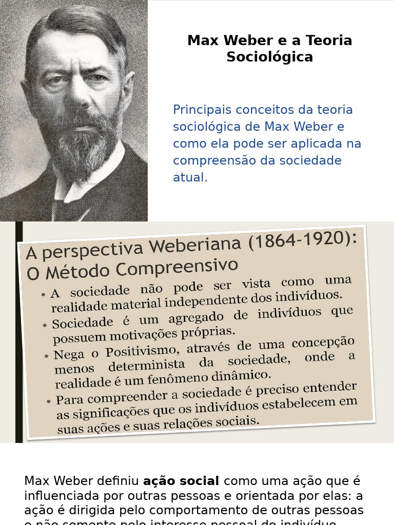 Aula+ +a+Teoria+Da+a%C3%A7%C3%A3o+Social+de+Max+Weber | PDF ...