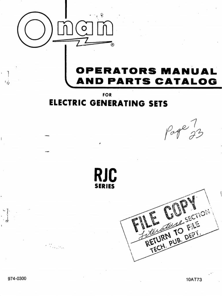 Onan Electric Generating Set Manual | PDF | Piston | Carburetor