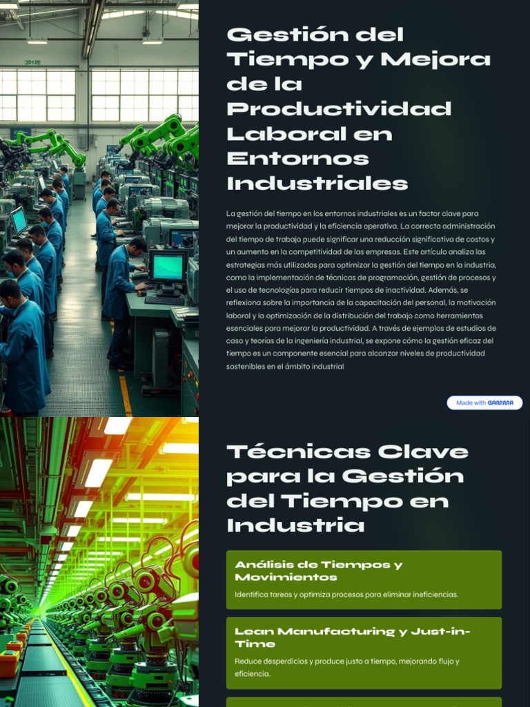 Gestion Del Tiempo y Mejora de La Productividad Laboral en Entornos ...