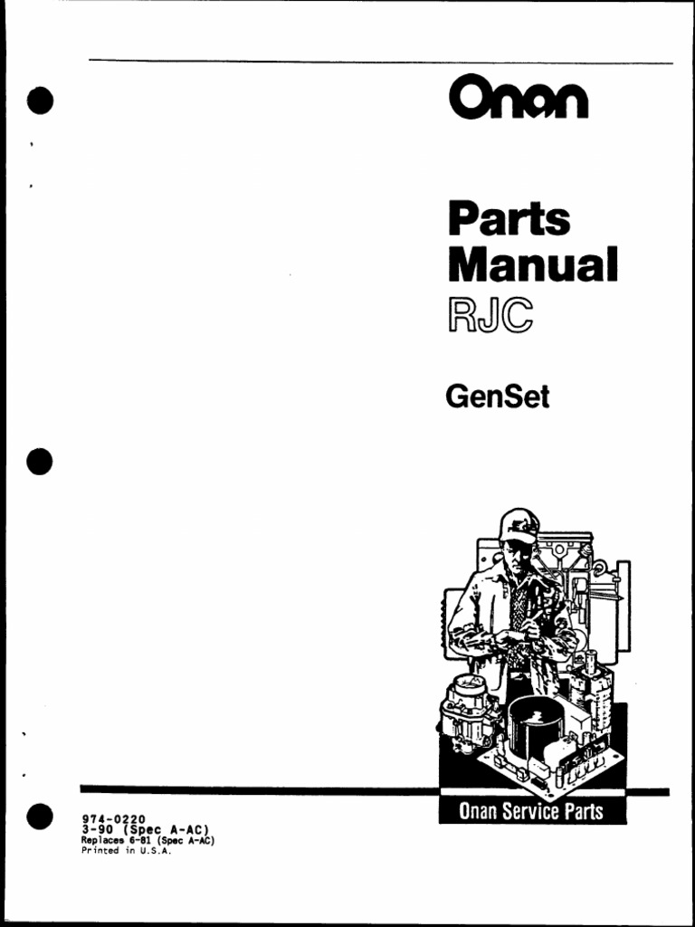 974-0220 Onan RJC (Spec A-AC) Genset Parts Manual (03-1990) | PDF ...