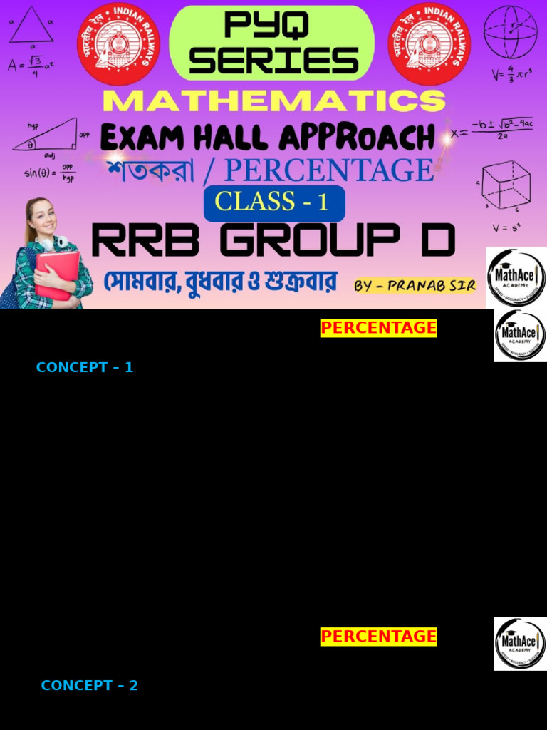 Percentage RRB Group - D Pyq | PDF