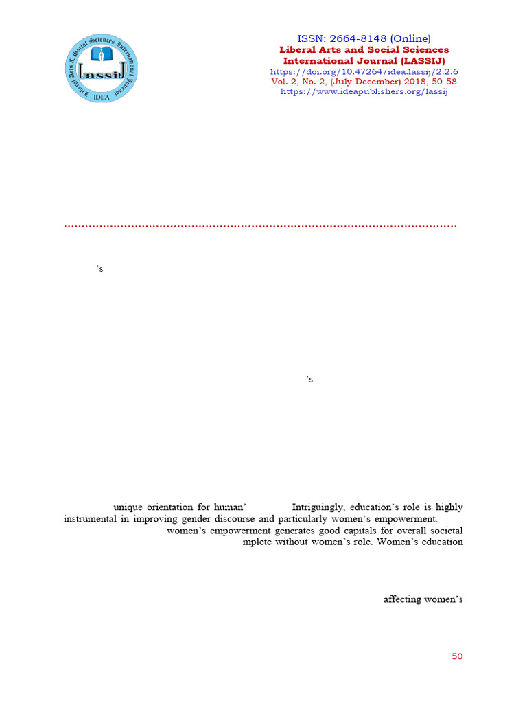 Gender Inequality in Education An Analysis of Socio Cultural 1obc64ovvb ...