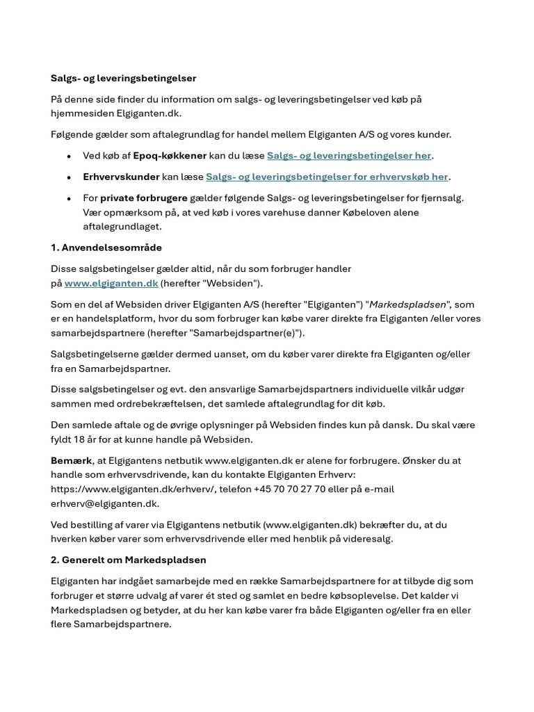 Salgs- Og Leveringsbetingelser | PDF