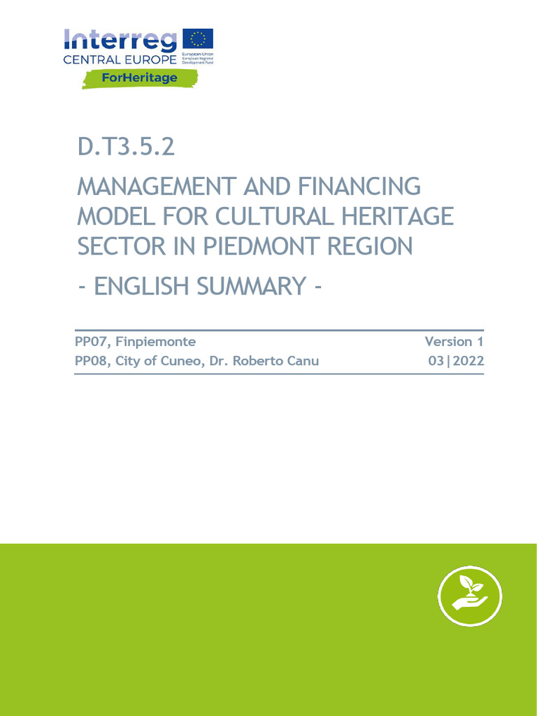 Cultural Heritage Management in Piedmont | PDF | Economies