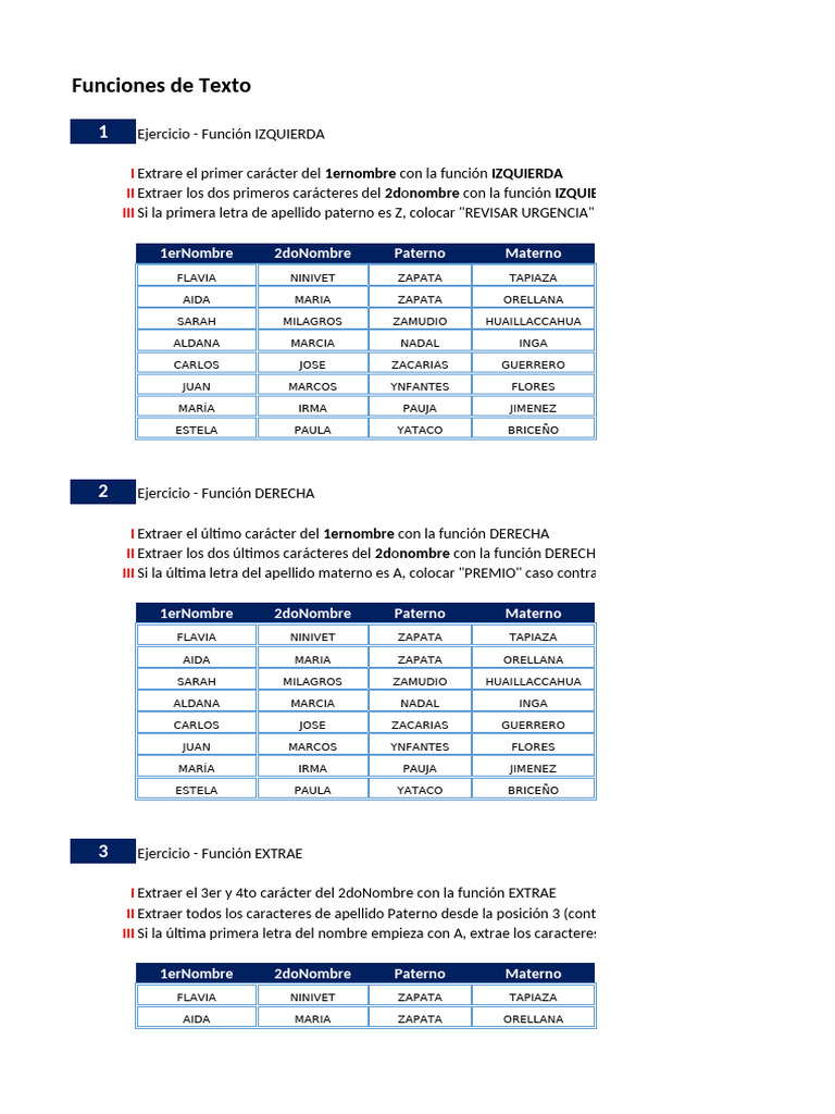Semana 07 Funciones de Texto | PDF | Ortografía | Grafemas
