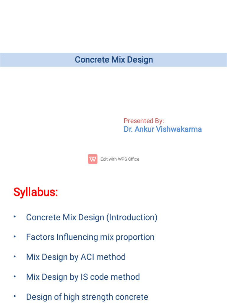 Concrete Mix Design Methods Explained | PDF | Concrete | Cement