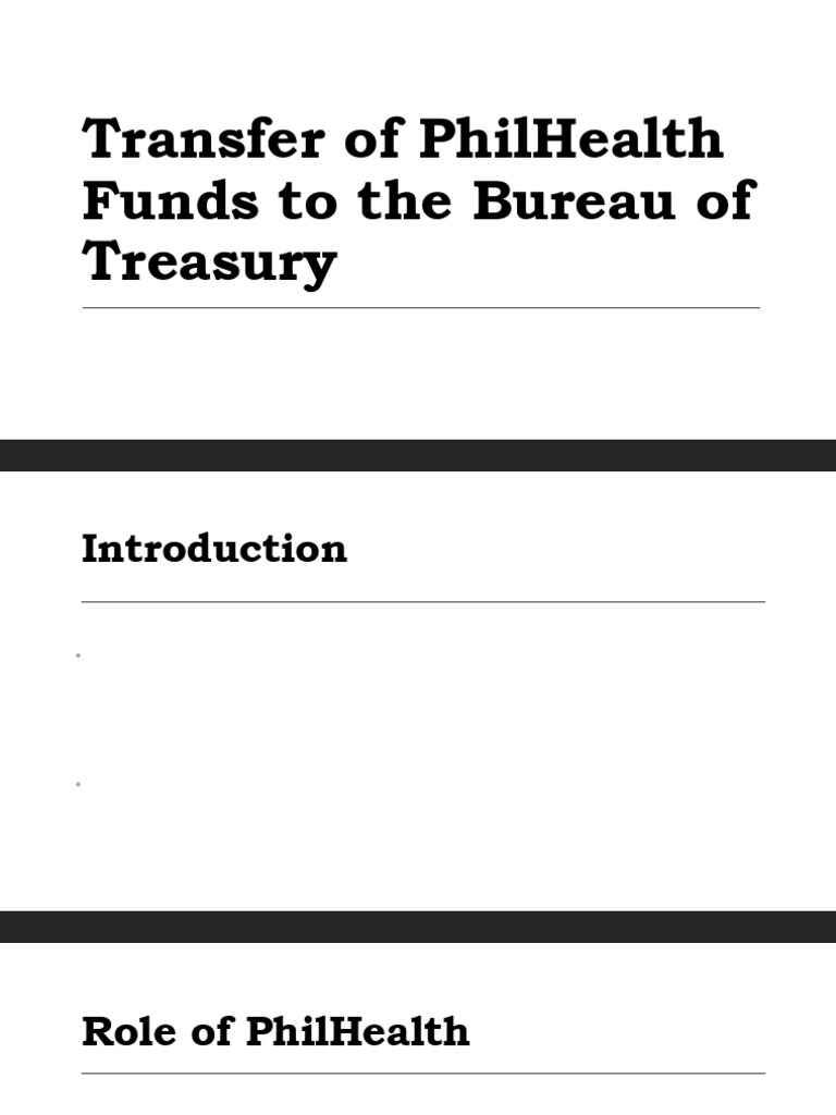 Transfer of PhilHealth Funds To The Bureau of Treasury | PDF ...
