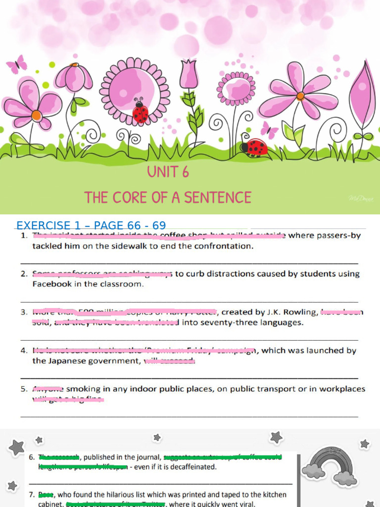645381BF - Unit 6 Core of A Sentence | PDF | Adjective | Adverb