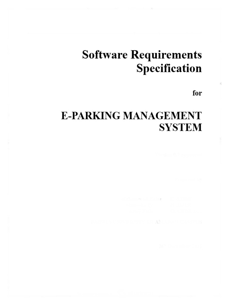 Srs-Parking-Management-System (1) Win Win | PDF | Microsoft Sql Server ...