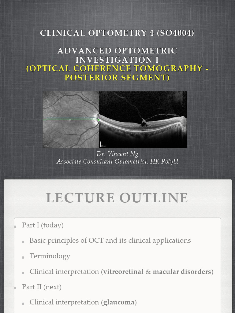 OCT in Advanced Optometry: Clinical Insights | PDF | Retina | Ophthalmology