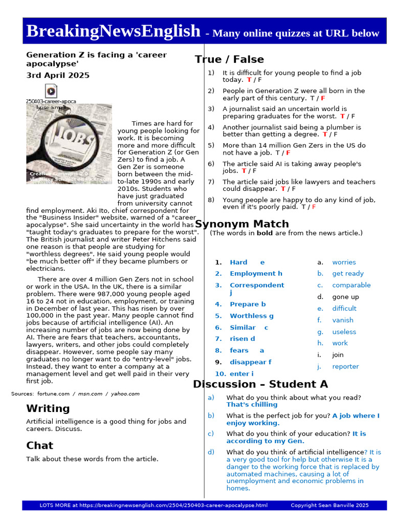 CLASS #178 - Career-Apocalypse-M 4-12 | PDF | Artificial Intelligence ...
