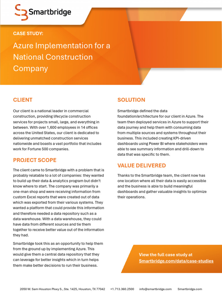 Azure Implementation For A National Construction Company | PDF ...